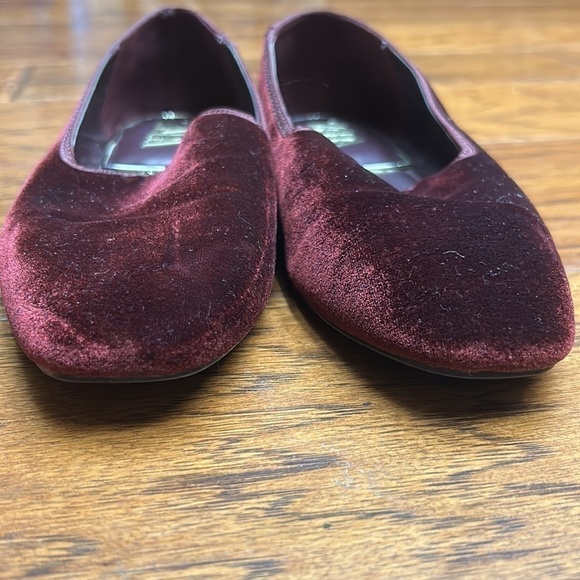 ZARA velvet square toed flat loafers - Picture 4 of 8